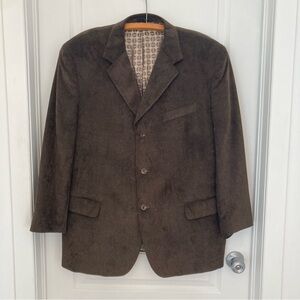 Perry Ellis Dark Brown Blazer Corduroy Avanti 48 122 Quality Fabric Confection